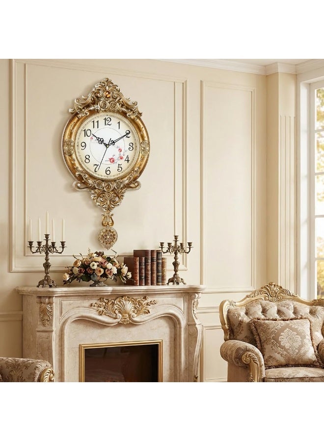 يُسلِّم ساعة منبه تناظرية عتيقة الطراز، ذهبية اللون، لتزيين الغرفة - Image 4